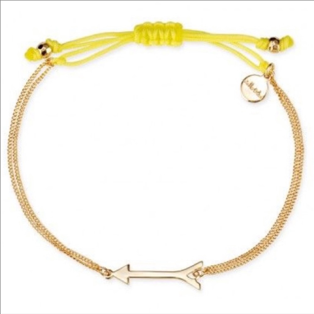 Stella & Dot Gold Arrow, yellow pull tie Bracelet